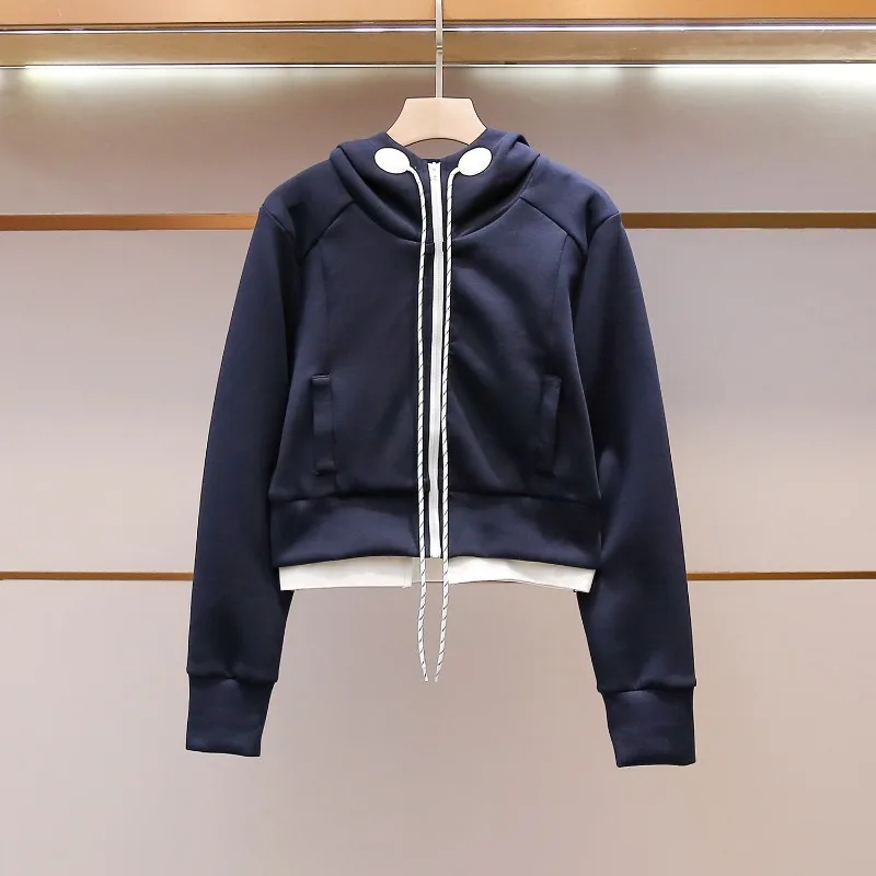 High-end 2026 Women's Clothing Spring and Summer New Korean Version of Fashion Sports Style Hooded Sweater + Wide-leg Pants Set