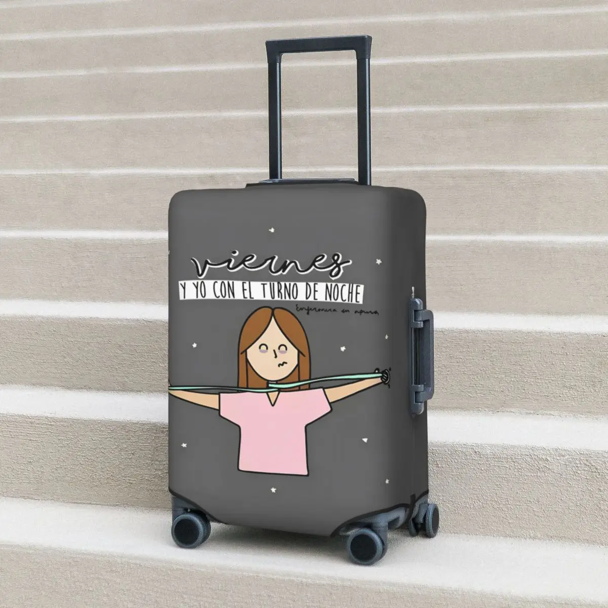 Enfermera En Apuros Doctor Nurse Suitcase Cover Flight Travel Useful Luggage Supplies Protection