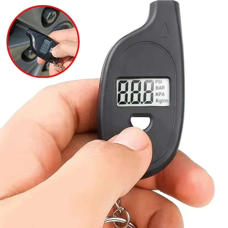 Keychain Style Tire Gauge Digital LCD Display Air Pressure Tester Meter High-precision 2-150PSI for Car Auto Motorcycle Tool