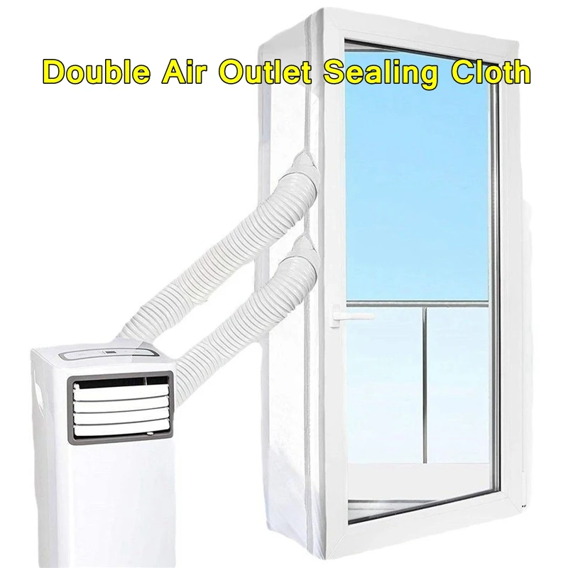 Air Lock Window Seal for Portable Air Conditioner 3/4/5M Flexible Cloth Sealing Plate Window Seal with Zip and Adhesive Fast