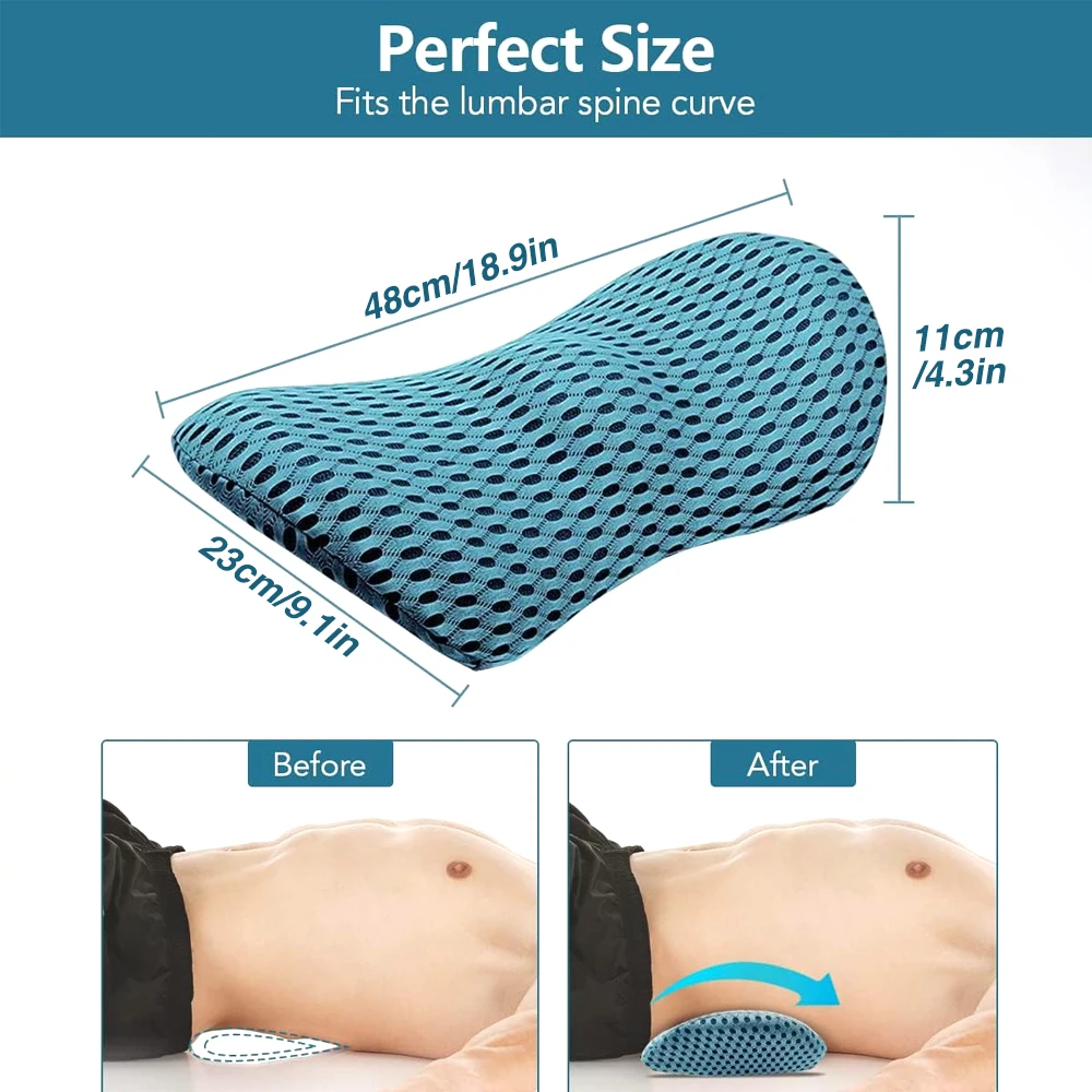 Lumbar Support Pillow for Office Chair,Car Seat Lower Back Support Memory Foam,Lower Back Pain Lumbar Pillow for Sleeping Rest