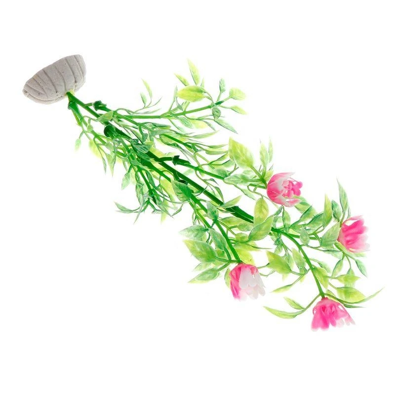 نبات مائي أخضر صناعي لحوض السمك، ديكور حوض السمك الصغير ذو جودة عالية #4