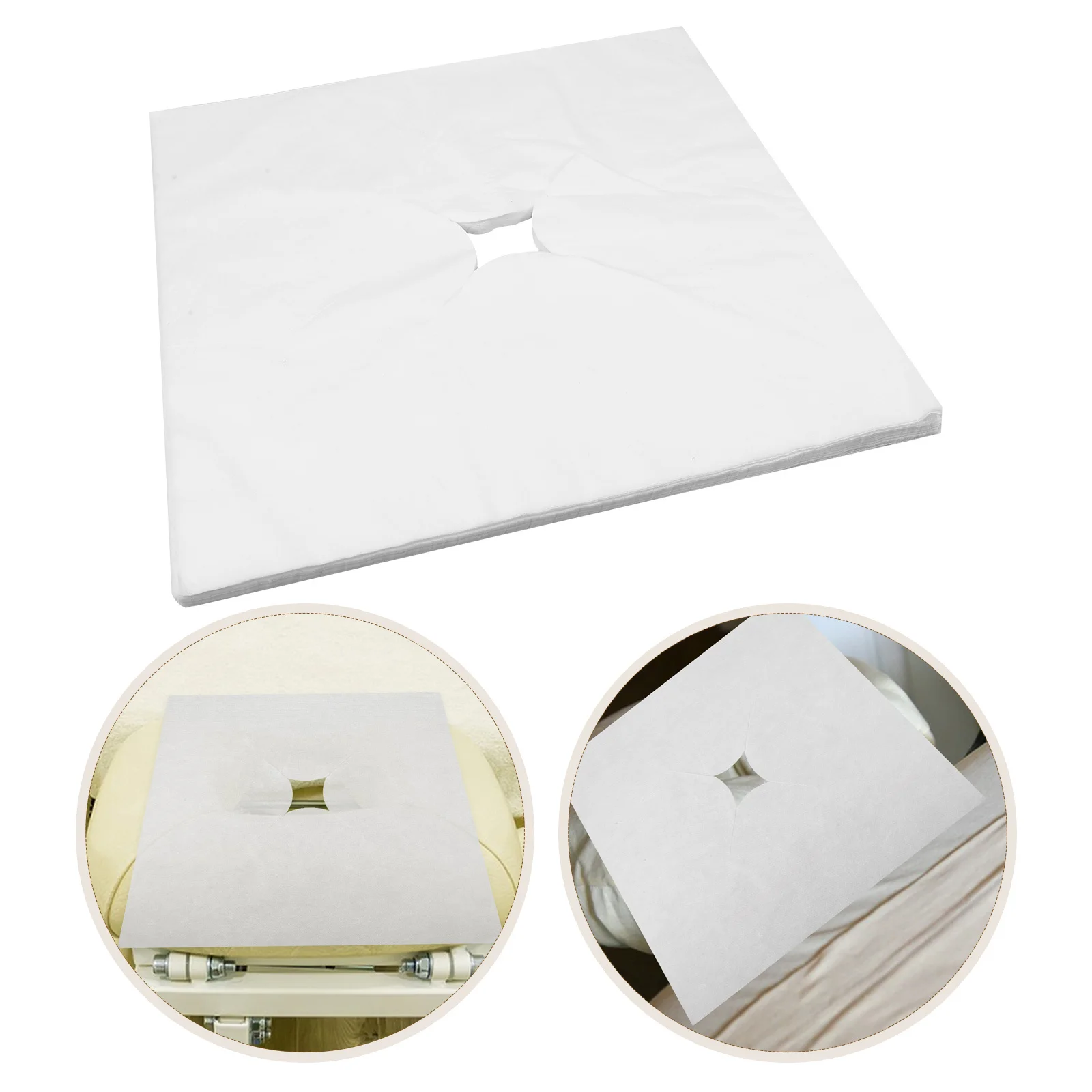 

100 Sheets Microfiber Face Rest Covers Disposable Soft Massage Table Accessories Salon Spa Face Hole Pads Breathable Sweat