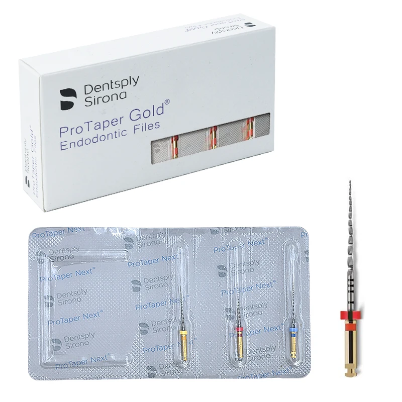 ملف Dentsply ProTaper Next كبير مدبب من النيكل والتيتانيوم، ملف قناة الجذر للاستخدام الآلي، عبوة من 3 قطع