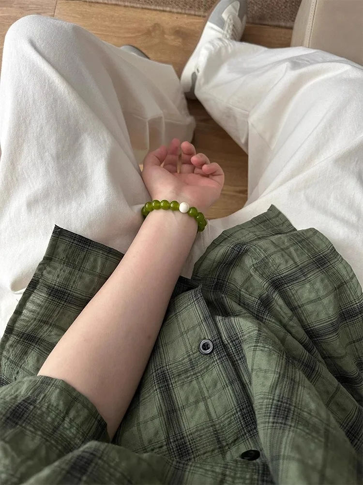 

Lightweight American Plaid ort Sve irt Men's Summer Loose Sun Protection Outerwear Striped Casual Sle Breathable