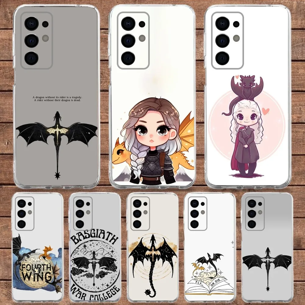 F-Fourth Wing Phone Case  For Samsung S30,S23,S21,S22,S20 Ultra,S20 FE lite,S10,S9,S8PIus Transparent Soft Cover