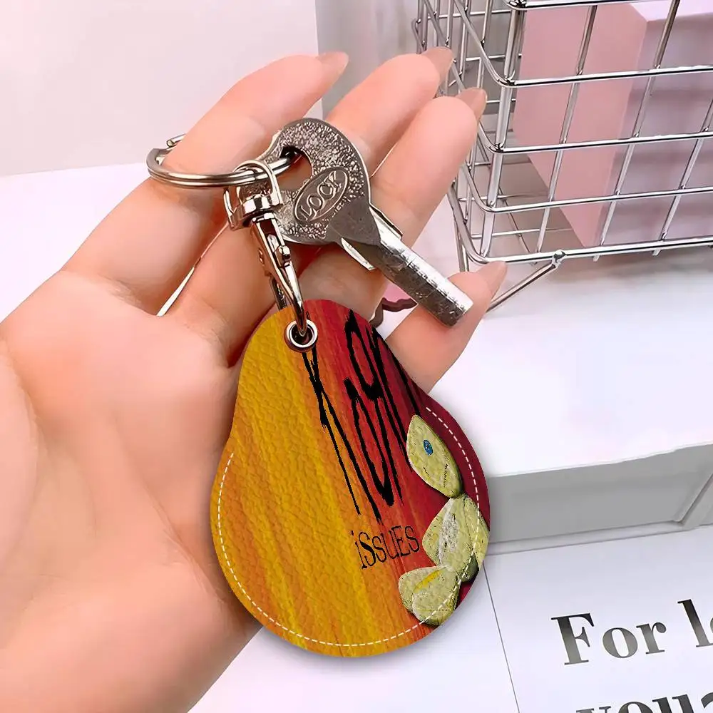 روك باند K-Korn 1 قطعة حامل بطاقة جلدية مع حلقة رئيسية قطرة الماء على شكل مفتاح حافظة مفاتيح ملحقات قفل الباب #6