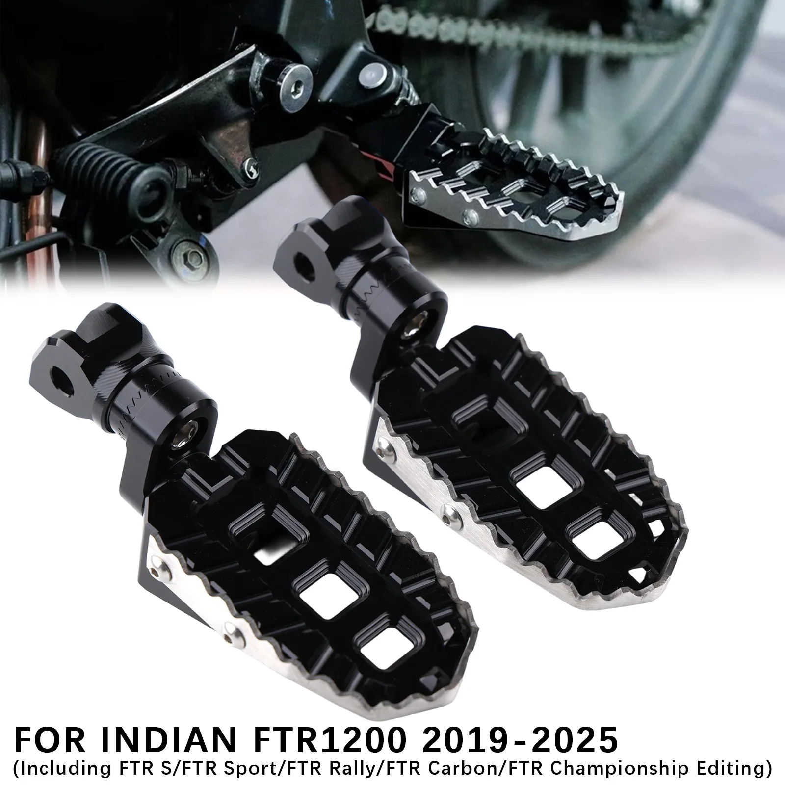 Front Footrests Foot Pegs for INDIAN FTR1200 2019-2025 Foot Pegs Motorcycle Footpegs Front Foot Rests Peda 3