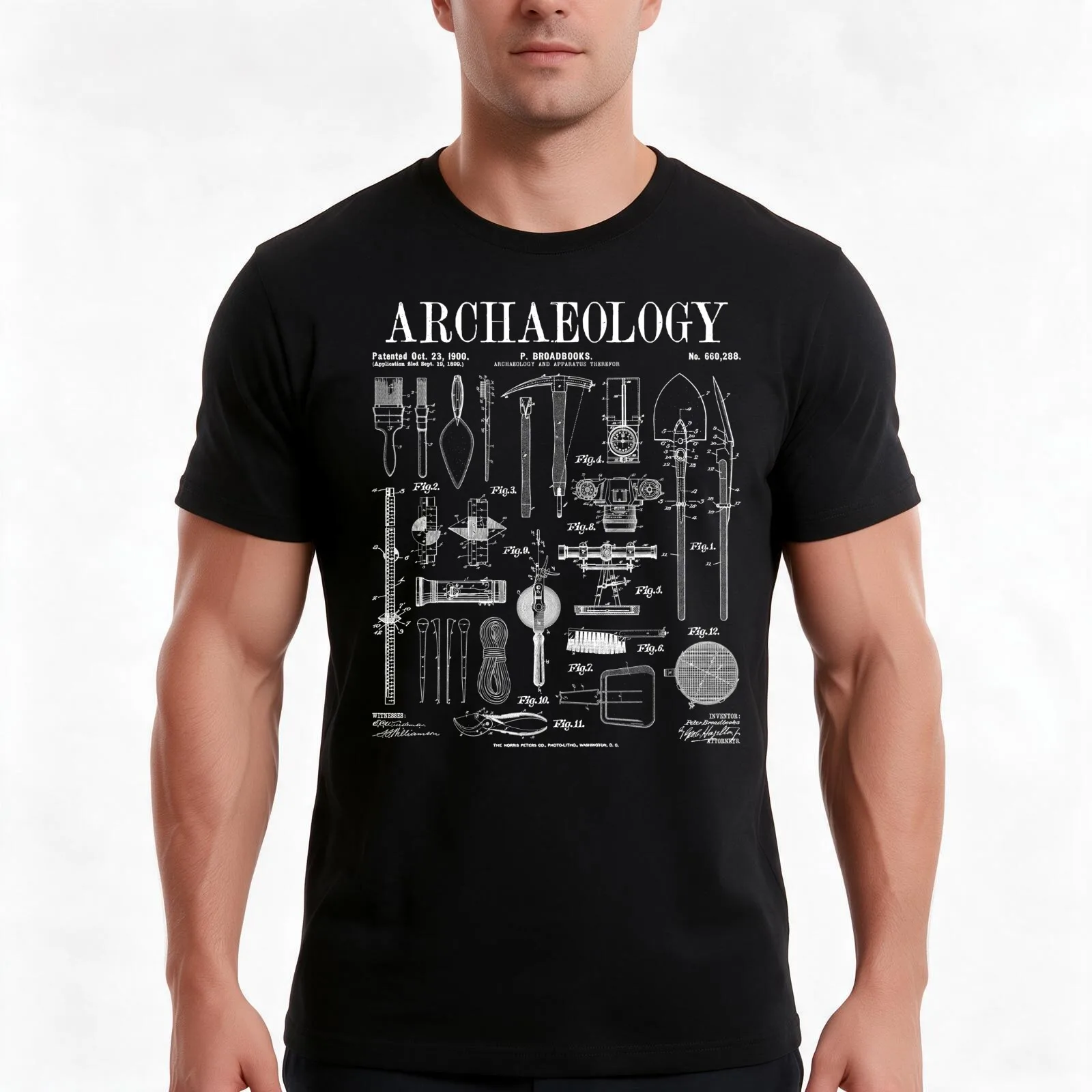 Archaeologist Archaeology Student Field Kit Vintage Patent T-Shirt Summer Casual Cotton Tee Oversized Streetwear Tops