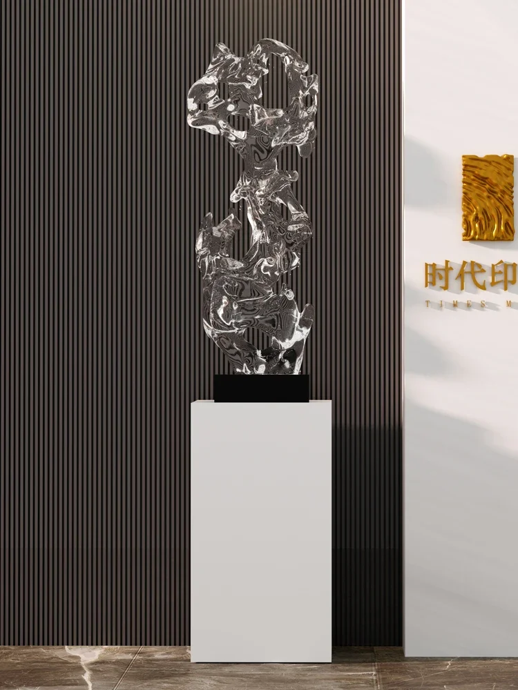 Home Decor Sculpture Transparent Stone Statue Art Ornament Hotel Modern Style Handicraft Ornament Opening Gift Interior Figurine