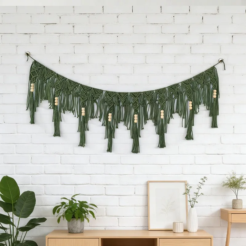 Nordic Bohemian cotton rope hand-woven wall decoration tapestry bedside pendant B & B home fringed wall decoration