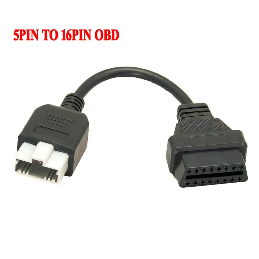 New OBD Adapter for Honda 5Pin OBD1 To OBD2 16Pin Female Diagnostic Connector for Honda 5 Pin Car Scanner OBD II Extension Cable