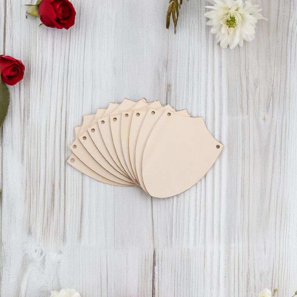 

20pcs Wooden Shield Material Unfinished Natural Wood Diy Craft Paint Blank Shields Decorations For Home Party Wedding