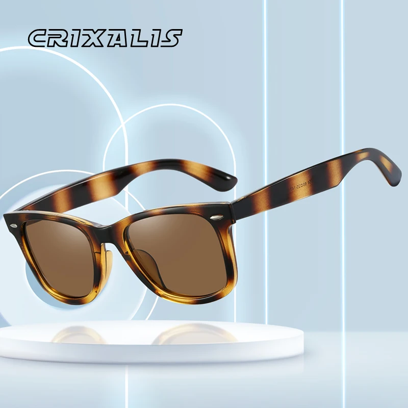 CRIXALIS Polarisierte Sonnenbrille für Damen, Sonnenbrille für Herren, 80er-Jahre-Retro-Stil, quadratisch, UV400