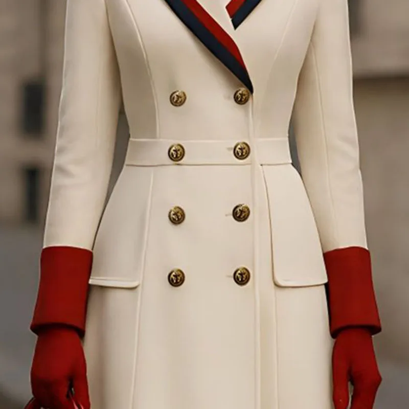 Herfst WinterTemperament Dames Wollen Jas 2025, Nieuwe Stijl Tweekleurige Wollen Overjas Double-Breasted Hoogwaardige Lange Jas H749