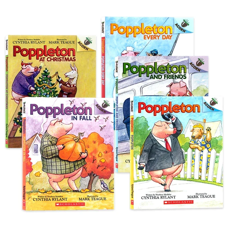 

5 books/set, Poppleton Cynthia Rylant, Children's books aged 5 6 7 8 English book, Picture Books HJ-066