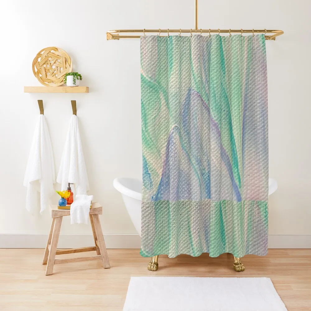 

Purple Green and White Abstract Shower Curtain Funny Shower In The Bathroom Cover Curtain