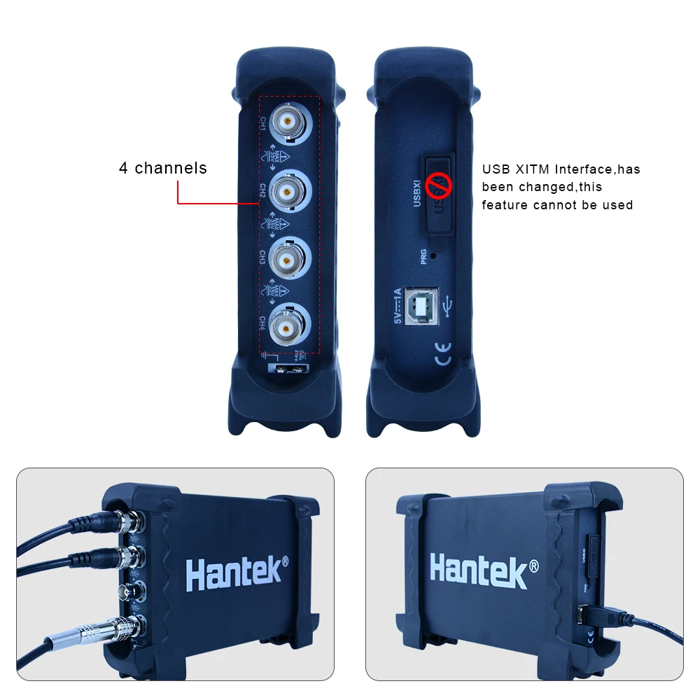 Hantek 4CH Digital Portable scilloscope kit 6254BE 250MHz Bandwidth Automotive Car-detector 1Gsa/s USB PC Osciloscopio