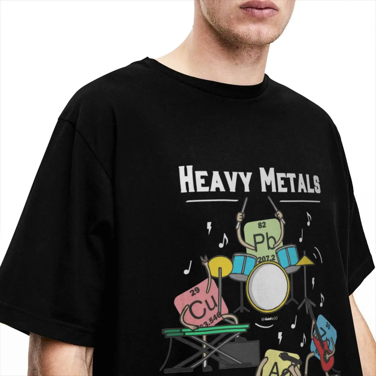 Creative Heavy Metals Rock Chemistry T-Shirt for Men Women Round Neck Cotton Funny Short Sleeve Tee Shirt Party Tops