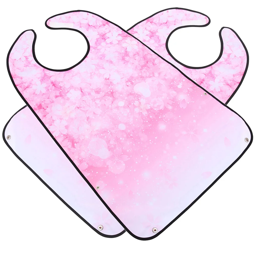 

2Pcs Waterproof Elderly Bibs Adult Women Bedridden Feeding Clothing Protector Polyester Material Large Wipes Drool Bibs Prevent