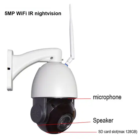 양방향 오디오 무선 와이파이 IP PTZ 카메라, 야외 AI 인간 자동 추적, SD 카드, 30X 줌, CamHi, 5MP