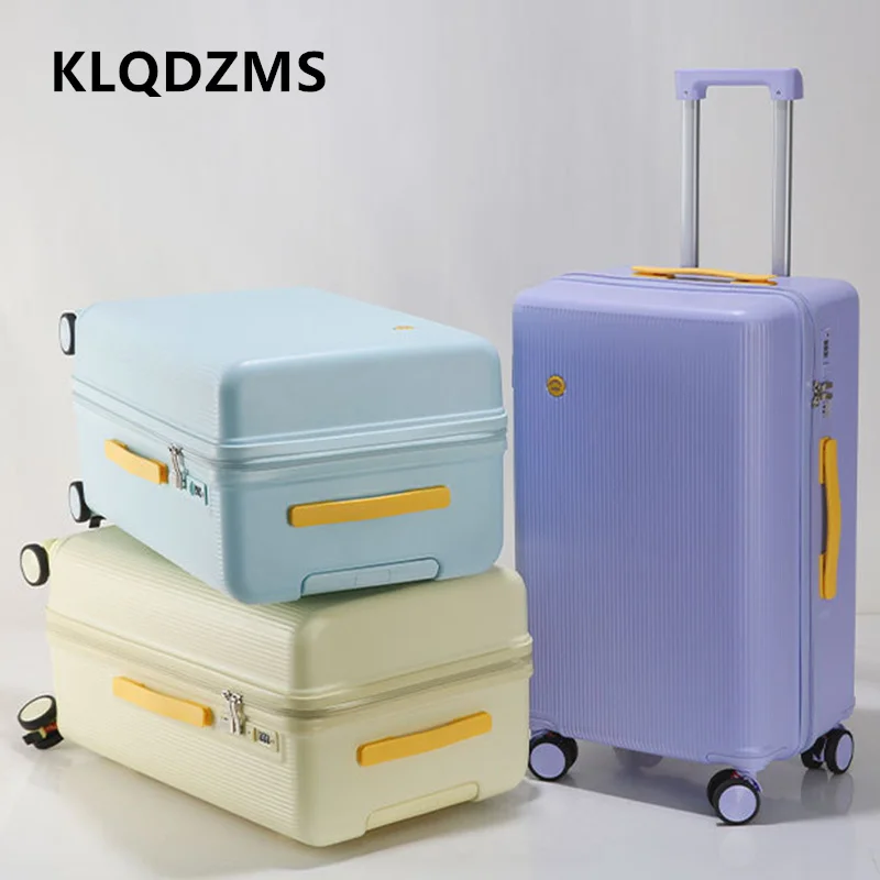 KLQDZMS 22 "24" 26 "28" حقيبة المتداول 20 بوصة صندوق الصعود ABS + PC عالية السعة حقيبة تروللي بعجلات المرأة كلمة المرور الأمتعة #2