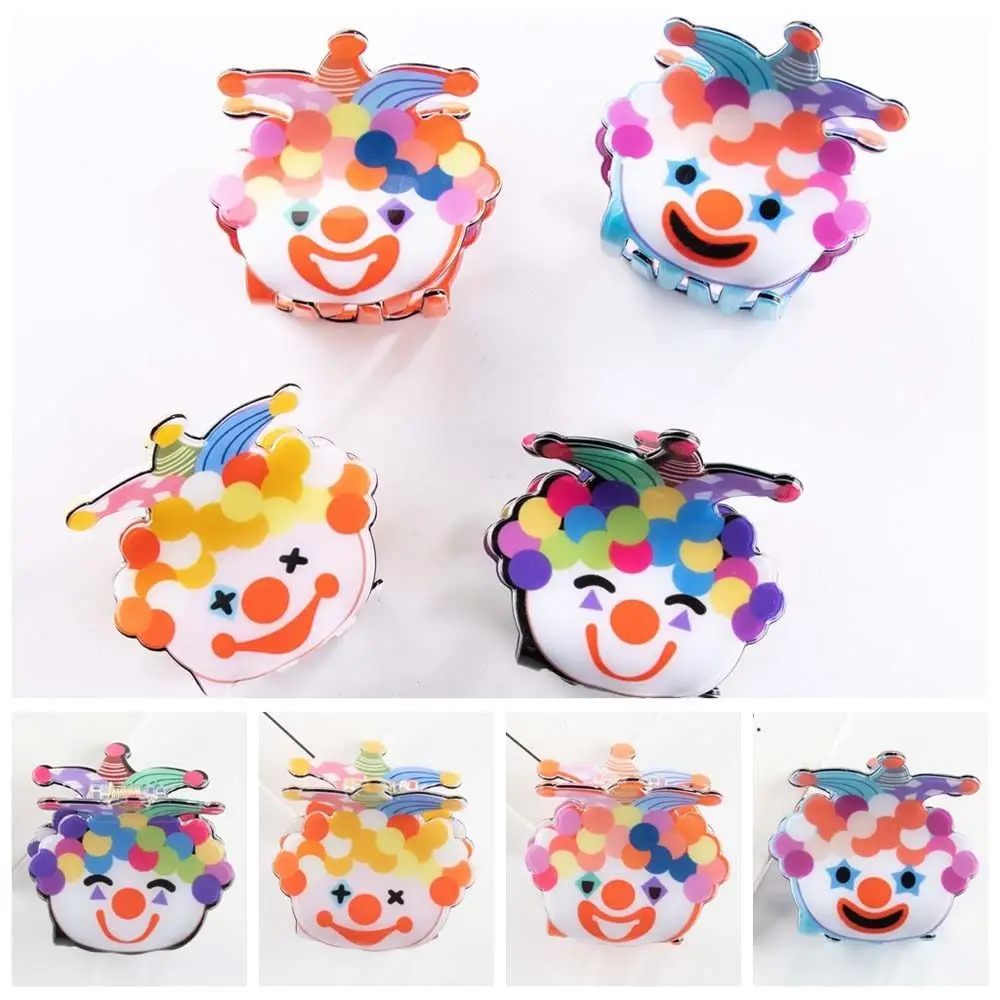 Fashion Joker Clown Hair Claw Acrylic Colorful Ugly Shark Clip Headwear Funny Cartoon Hair Clips Daily