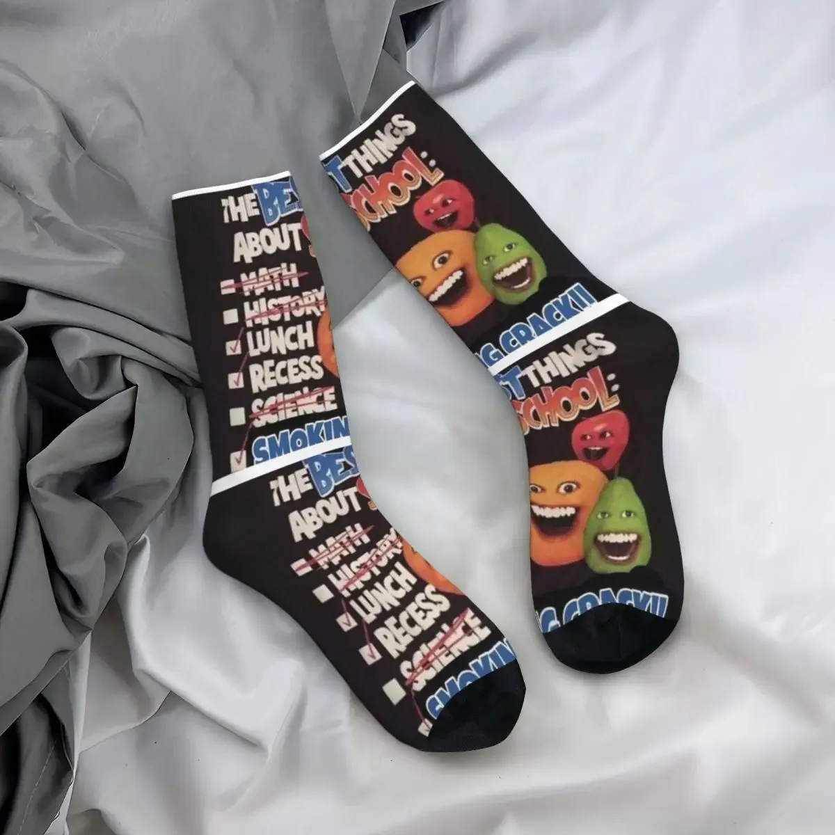

All Seasons Crew Stockings Annoying Orange Best Things About School Socks Funny Long Socks for Men Women Valentine's Day Gifts