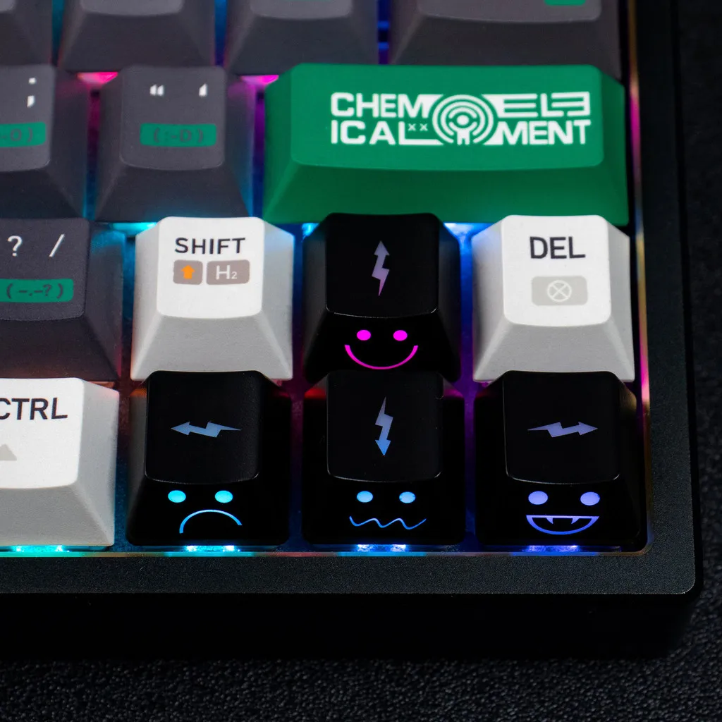 2026 New Custom Cute Emo Keycap Set WASD Arrow Broadside Lighting Key Cap for Mechanical Keyboard Compatible with MX Switch