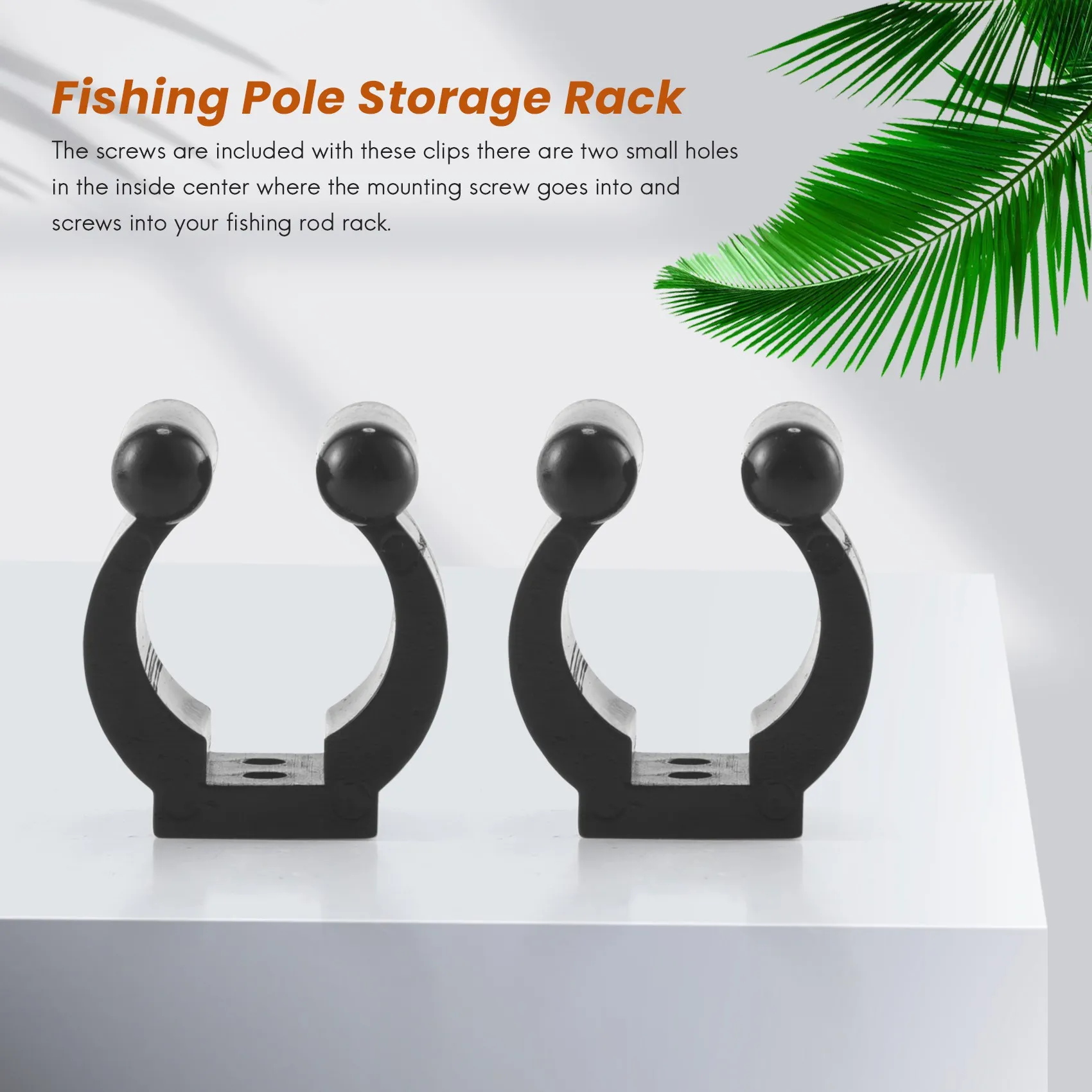 A98U 20 Pcs Fishing Pole Rod Holder Clips Black 16Mm Inside Dia Fishing Rod Storage Clips