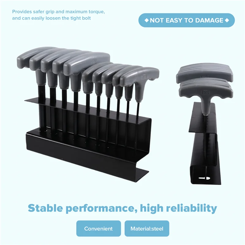 ABKP-10PCS الإمبراطوري عرافة مفتاح T-مقبض مجموعة 3/32 "-3/8" T-مقبض ألين وجع مجموعة مع رف تخزين لإصلاح السيارات