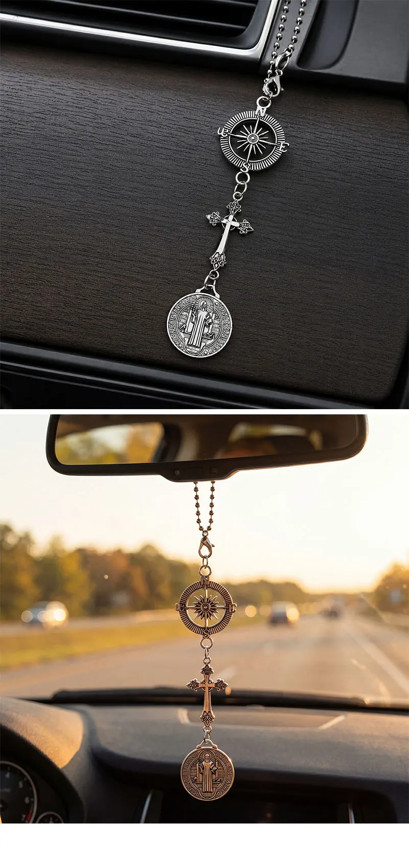 Christian Car Protection Cross Hanging Charm