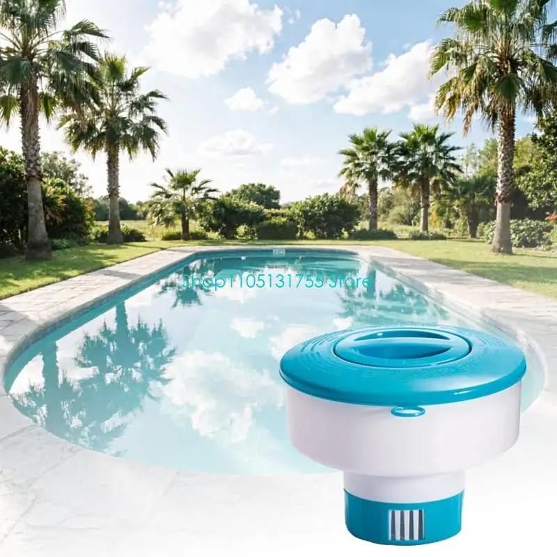 K0EF Floating Pool Tablet Dispenser for Backyard Pool and Spa Care, Plastic Dispenser with Steady Release Design for Routine