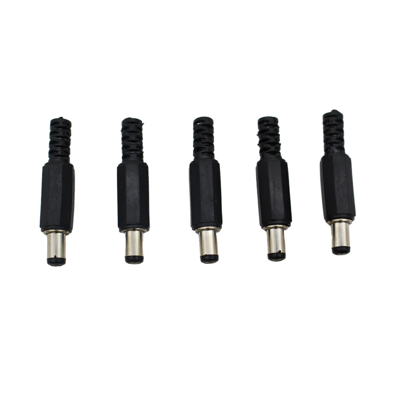 10 SZTUK (5 par) DC12V 5,5 x 2,1 mm Plastikowe wtyczki męskie DC022 Gniazdo zasilania DC Żeńskie gniazdo Śruba Nakrętka Złącze do montażu panelowego — zdjęcie 5