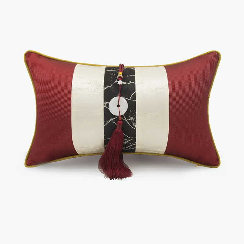 Decorative Throw Pillow Covers with Arabic Tassel,Red Cushion Cover, Luxury, Couch, 12x20 Inch