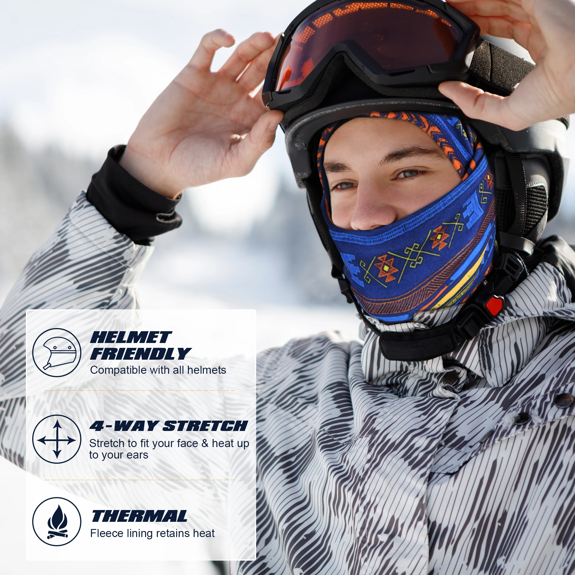 1Pcs Winter Neck Warmer Bandana Fleece Face Mask Soft Skin-friendly Balaclava Headband Scarf for Outdoor Running Skiing Cycling