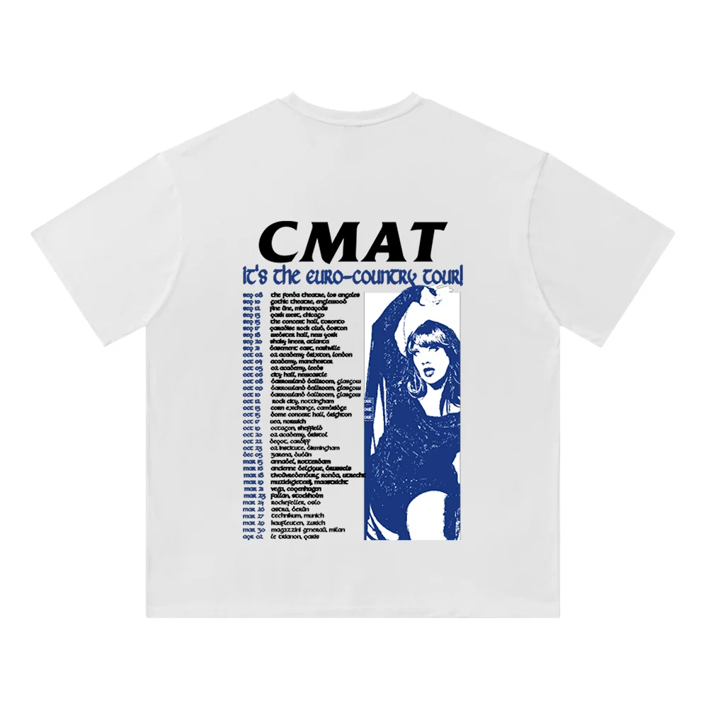 

CMAT Euro-Country Tour Merch Cotton T-Shirt Casual Tshirt graphic t shirts Round Neck Short Sleeved Crewneck Tee Shirt
