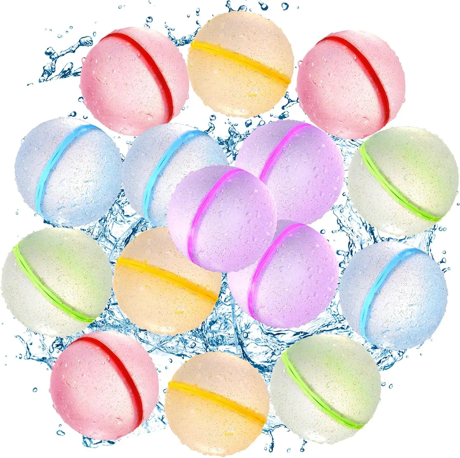 

Reusable Magnetic Water Balloons 15 Pcs, Water Bomb Self-sealing Quick Fill, Outdoor Activities Water Fights, Beach Toys