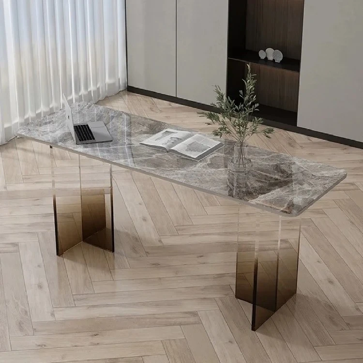 PYH acrylic gradual change slate desk light luxury living  bedroom rectangular office study computer desk