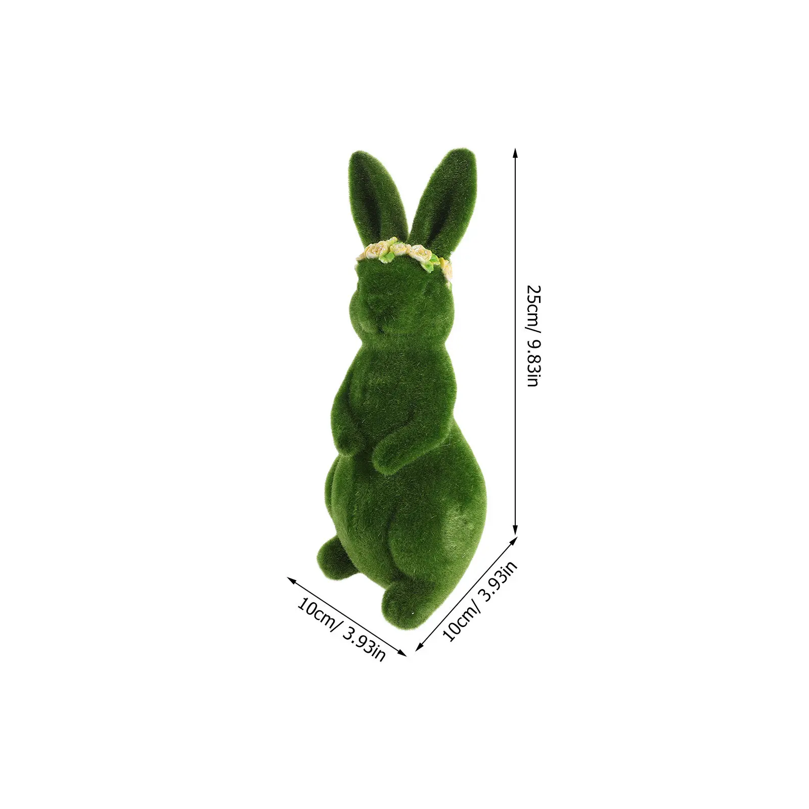 Flocked Bunny Garden Statue Easter Decoration Outdoor Rabbit Lawn Ornament Spring Table Centerpiece Lifelike Detail Farmhouse