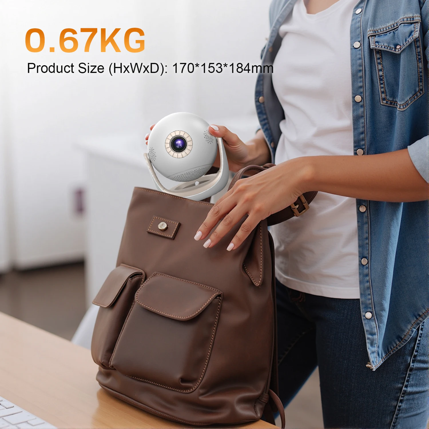 Portable Mini Android WiFi Wireless Mirroring Screen Short Throw Football Video Projector for Outdoor Camping
