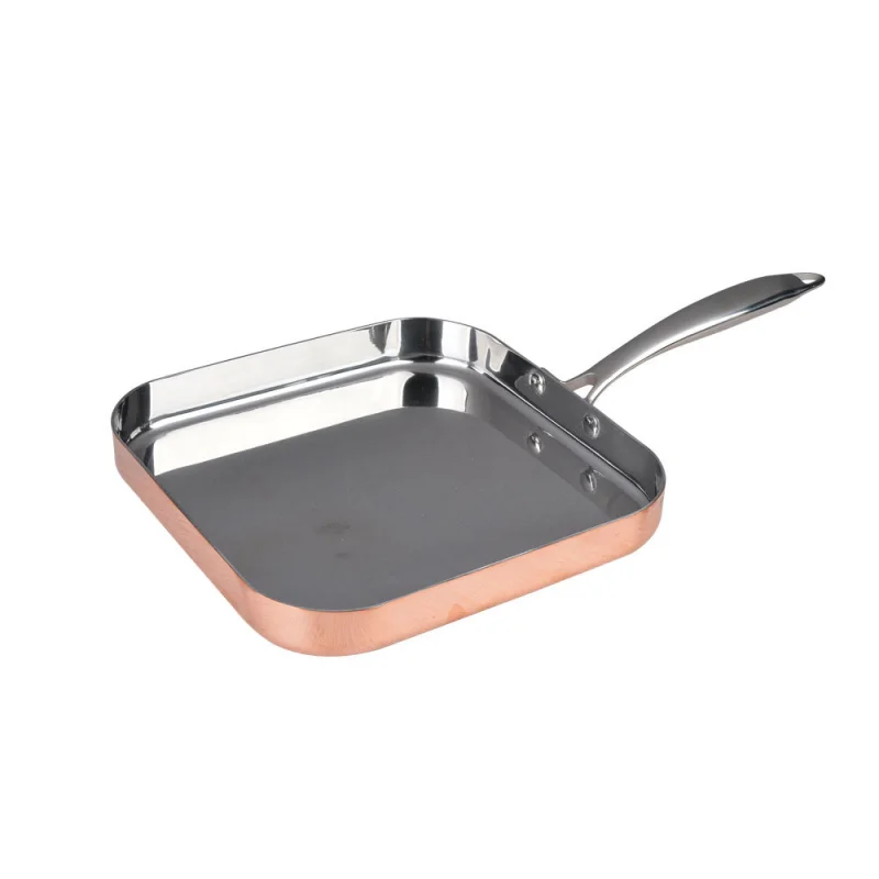 Square stainless steel aluminum copper bottom mirror baking pan, environmentally friendly and  gas stove metal baking pan