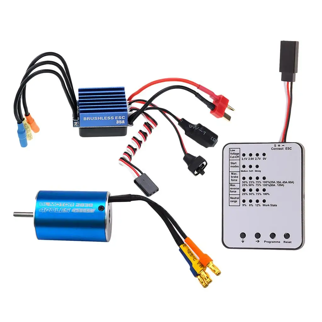 2838 4500KV 4P бессенсорный бесщеточный двигатель + 35A ESC для 1/16 RC гоночный автомобиль игрушечный