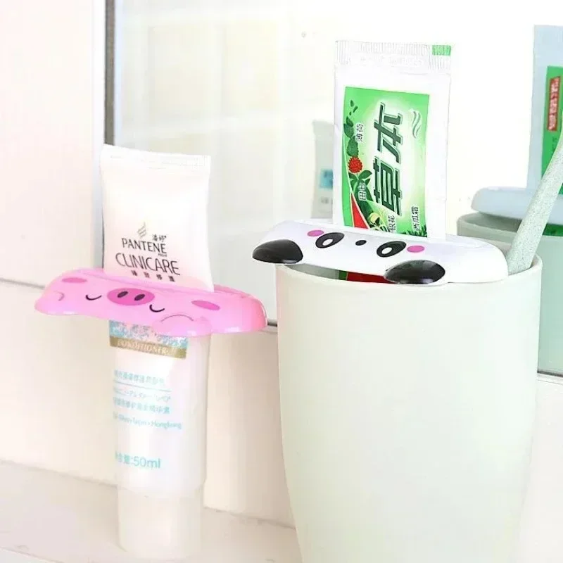 الكرتون الحيوان معجون الأسنان عصارة مجموعة من 4 أنبوب لطيف عصارة كليب للحمام منظف للوجه الاطفال اكسسوارات المنزل الطارد