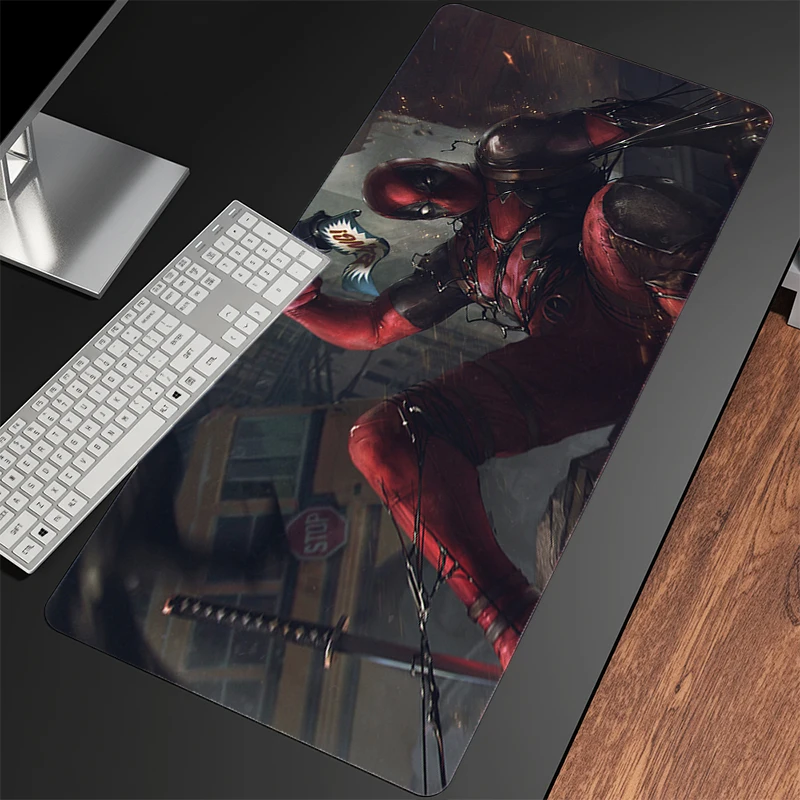 لوحة ماوس Gamer Large XXL Lock Edge Deadpool Computer Notebook PC المطاط ماوس السجاد ملحقات الألعاب لوحة المفاتيح حصيرة مكتبية