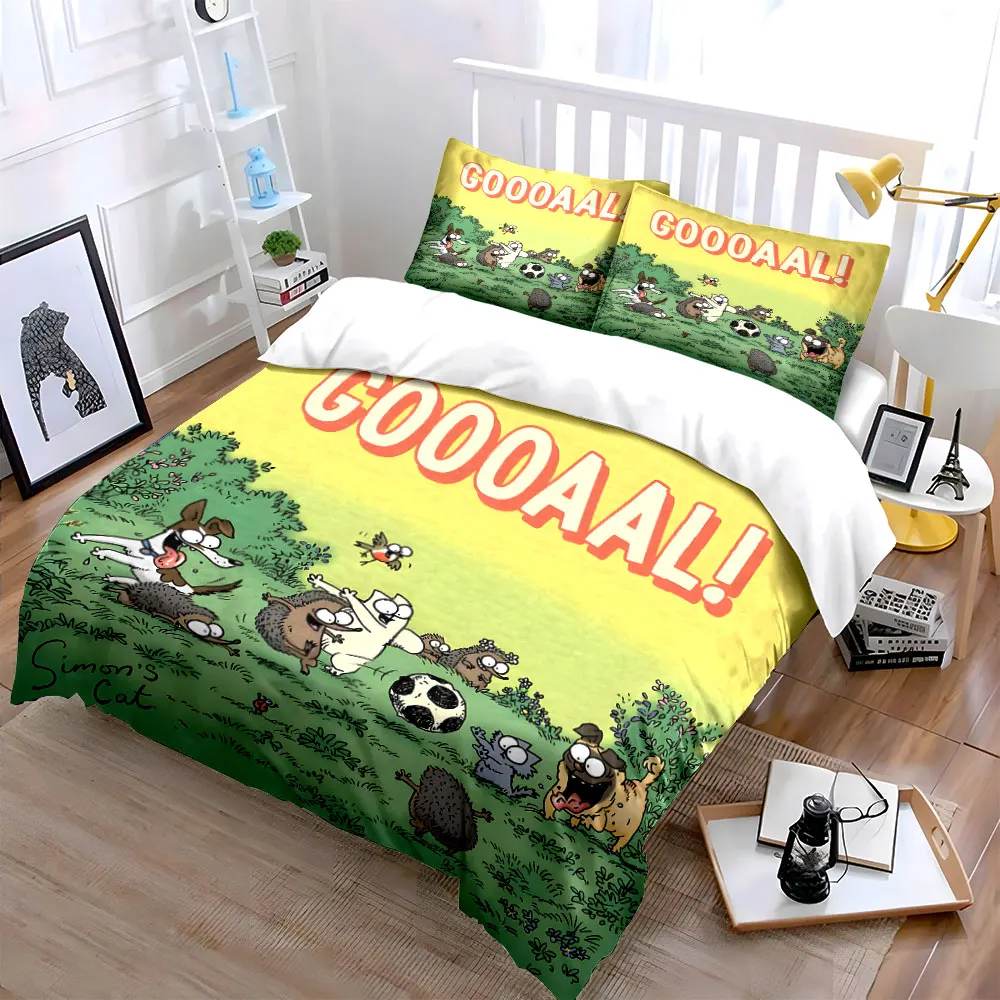 Animals playing soccer joyfully outdoors Printed Duvet Cover Set1 Duvet Cover+2 PillowcaseMulti Size Bedroom Bedding Decor