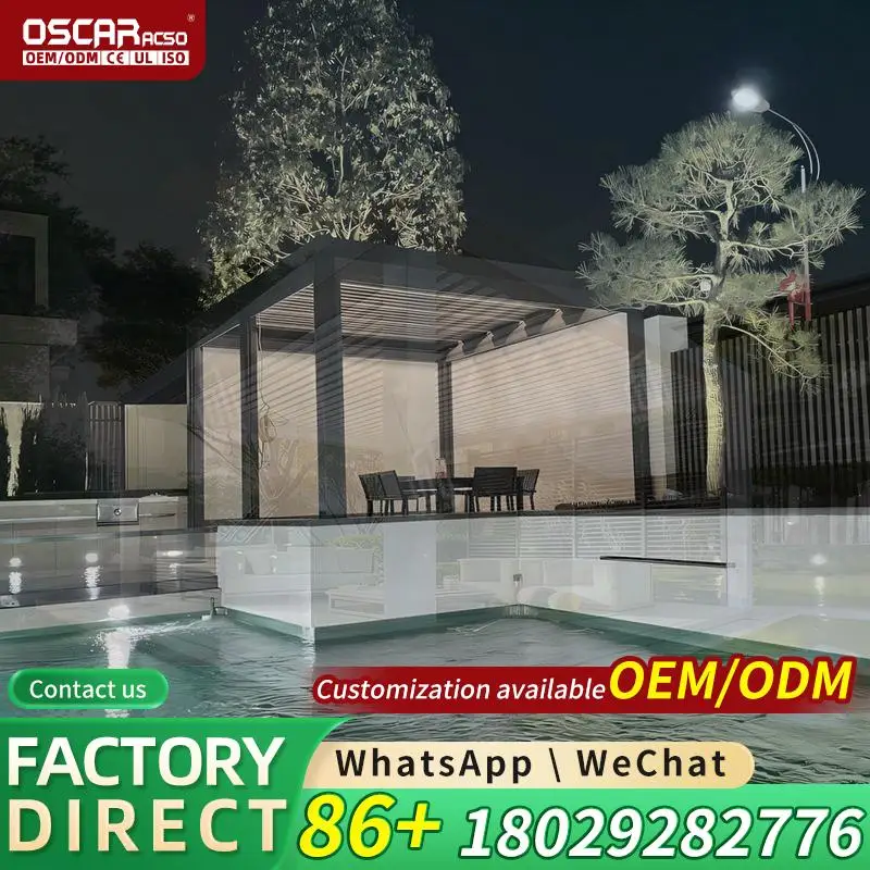 Outdoor Modern Aluminium Seaside Beach Pergola 3X3m 3x4m 3x5m 4x4m 5x3m 6x4m pergola