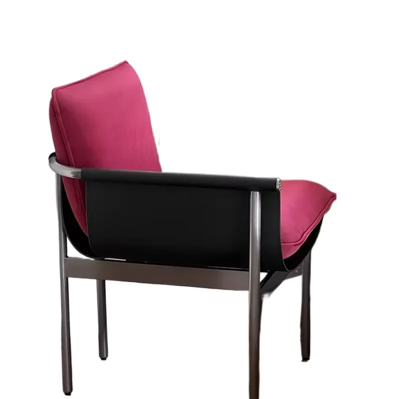 Modern Premium Stainless Steel Dining Chair Set of 4 Comfortable Padded Seats with Rugged Metal Frame for Domestic Dining