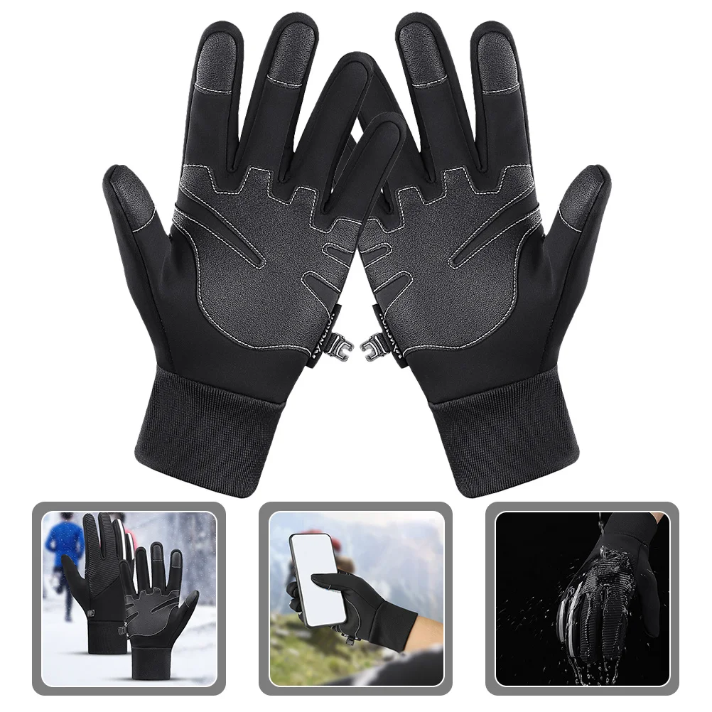 

1 пара ветрозащитных велосипедных перчаток с сенсорным экраном, чехлы для рук для фитнеса, теплые дышащие противоизносные перчатки для занятий спортом на открытом воздухе, зимняя езда