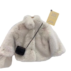Kid Girls Faux Fox Fur Coat Clothing Winter Warm Children Jacket White Fur Thick Outerwear